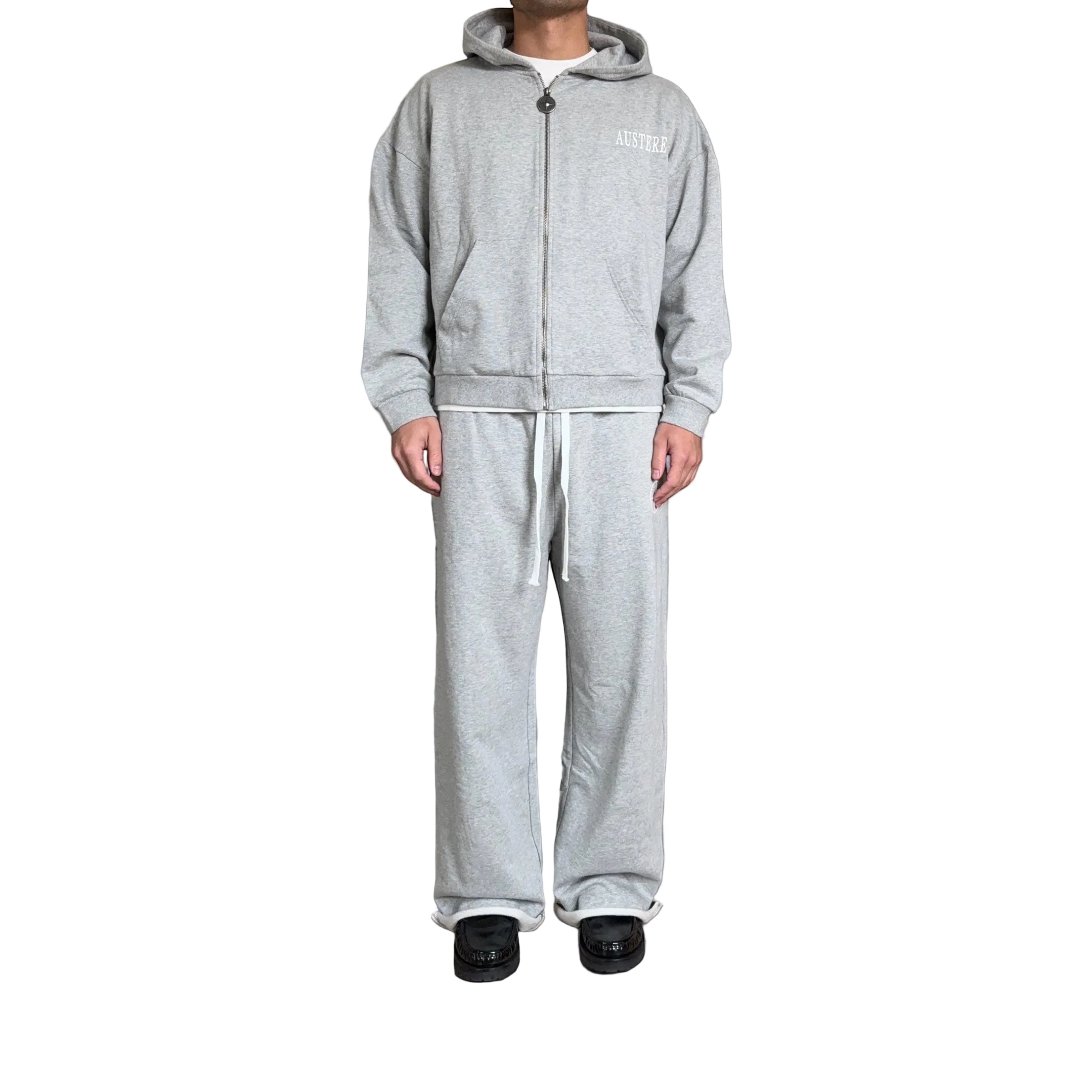 GREY WIDE-LEG SWEATPANTS