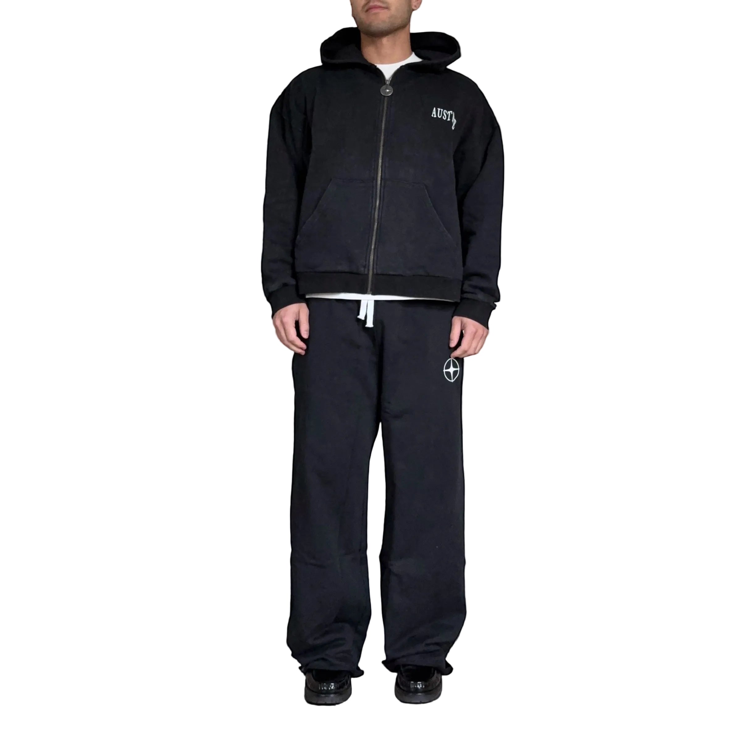 WASHED BLACK ZIP-UP JACKET