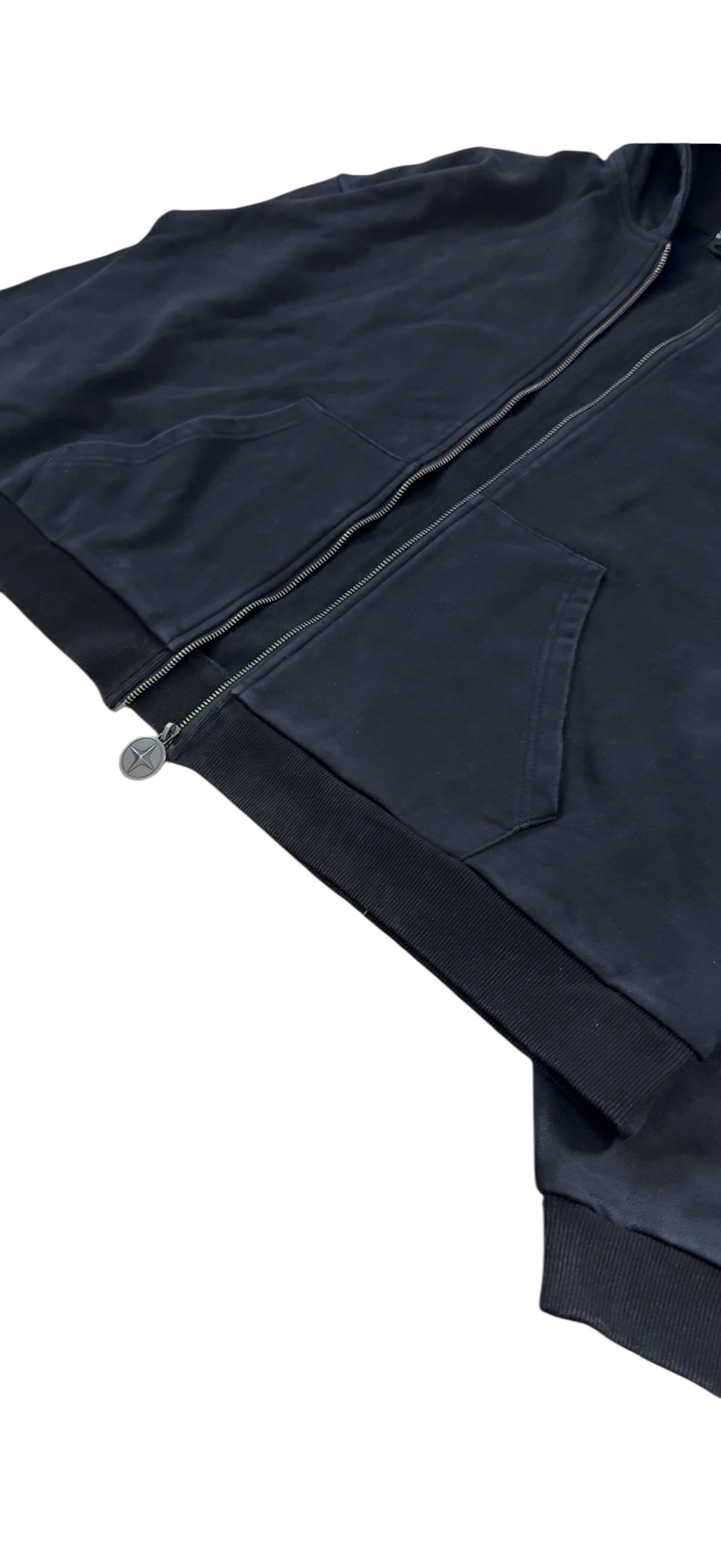 WASHED BLACK ZIP-UP JACKET