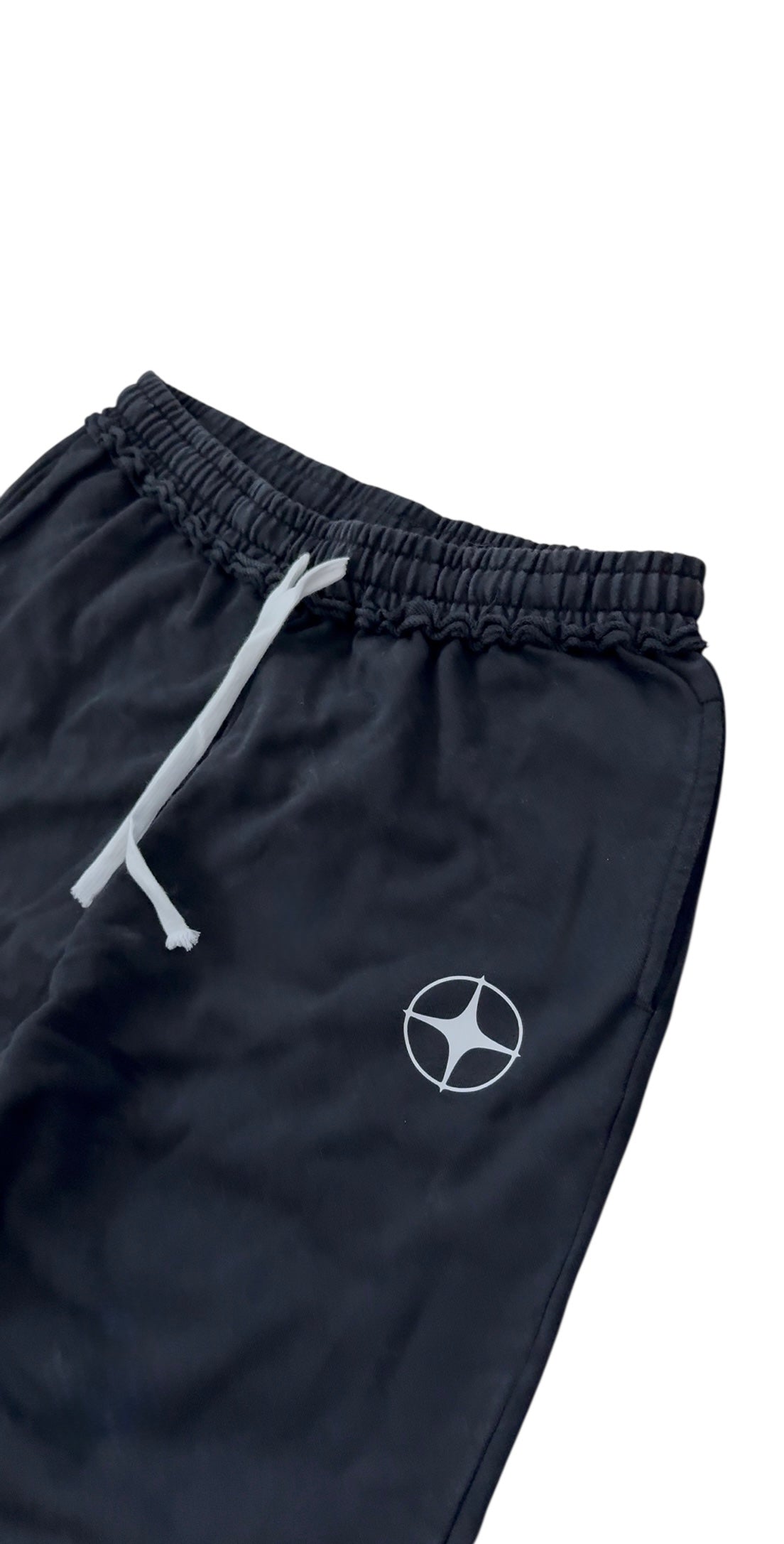 WASHED BLACK WIDE-LEG SWEATPANTS