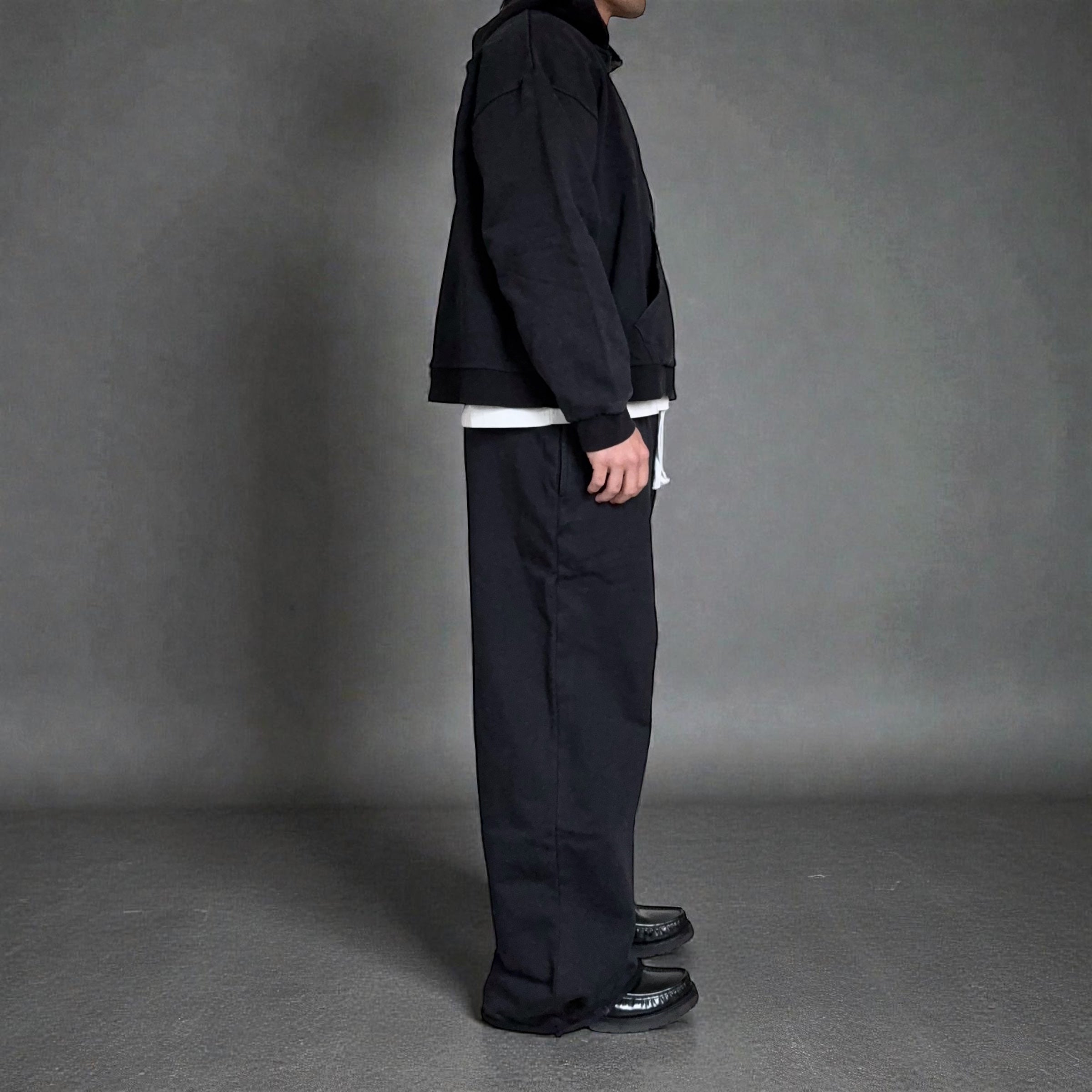 WASHED BLACK ZIP-UP JACKET